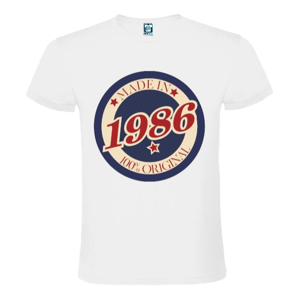 - Made in 1986 - 100% original poate fi un excelent cadou pentru o zi de naștere. Tricou bărbați - Original 1986