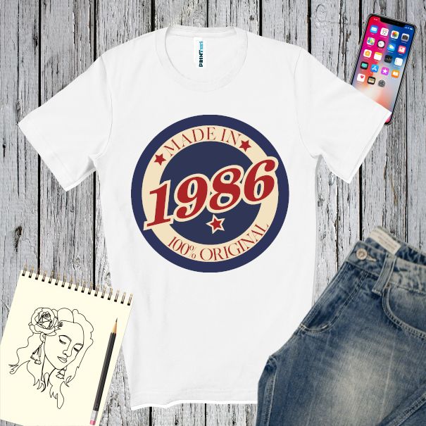 Tricou regular din bumbac pentru bărbați Tricou bărbați - Original 1986