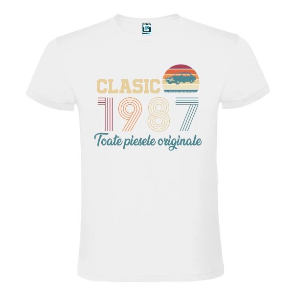 Tricou din bumbac de bărbat - Clasic 1987 - un excelent articol de purtat la o aniversare sau de dăruit la o zi de naștere. Tricou bărbați - Clasic 1987