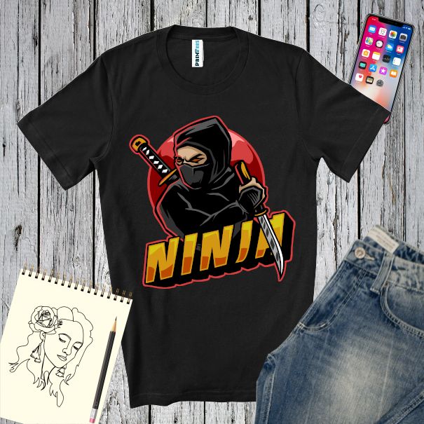 Dacă ești un fan al filmelor cu Ninja acest tricou de bărbați imprimat cu un luptător gata de atac va fi pe placul tău Tricou bărbați - Războinic Ninja