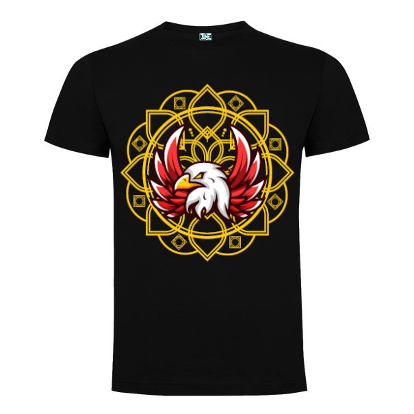Tricou din bumbac pentru bărbați - Red Wings Eagle - imprimat cu imaginea unui vultur alături de simboluri străvechi Tricou bărbați - Red Wings Eagle