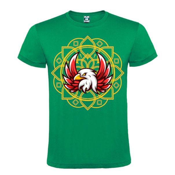 Tricou din bumbac pentru bărbați - Red Wings Eagle - imprimat cu imaginea unui vultur alături de simboluri străvechi Tricou bărbați - Red Wings Eagle