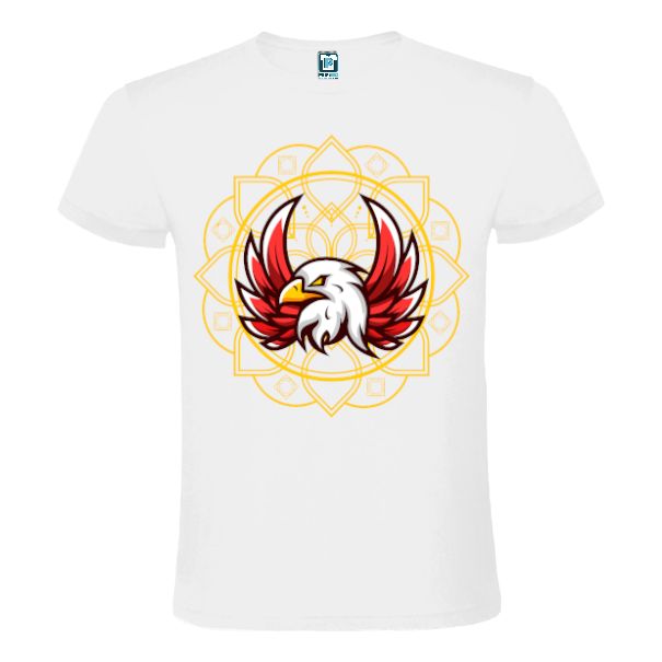 Tricou din bumbac pentru bărbați - Red Wings Eagle - imprimat cu imaginea unui vultur alături de simboluri străvechi Tricou bărbați - Red Wings Eagle
