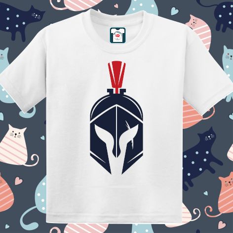 Tricou copii - Cască neagră de războinic