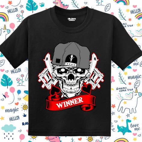 Tricou copii - Winner Skull