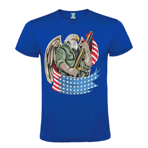 Tricou bărbați - Vulturul american cu drapel