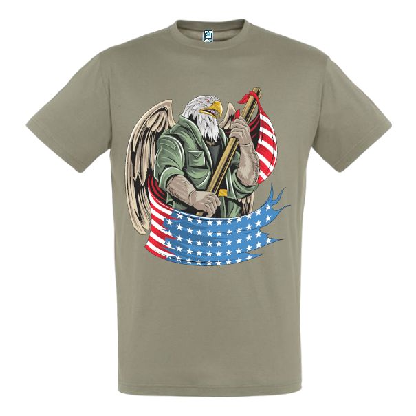 Tricou bărbați - Vulturul american cu drapel