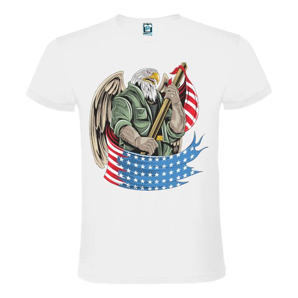 Tricou bărbați - Vulturul american cu drapel