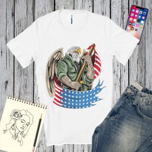 Tricou bărbați - Vulturul american cu drapel
