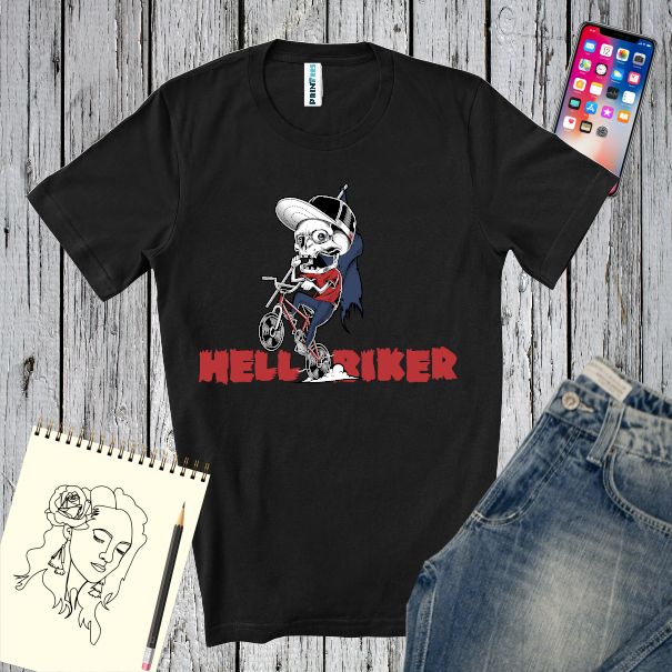 Tricou bărbați - Hell Biker - pentru bikeri talentați în trickuri periculoase Tricou bărbați - Hell Biker