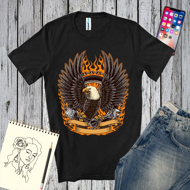 Tricou de bărbați - Mechanic Eagle