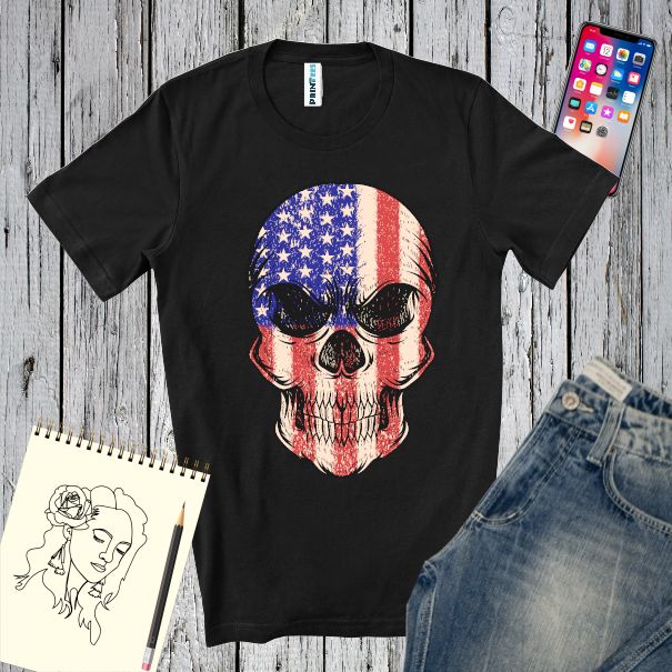 Tricou bărbați - US Skull