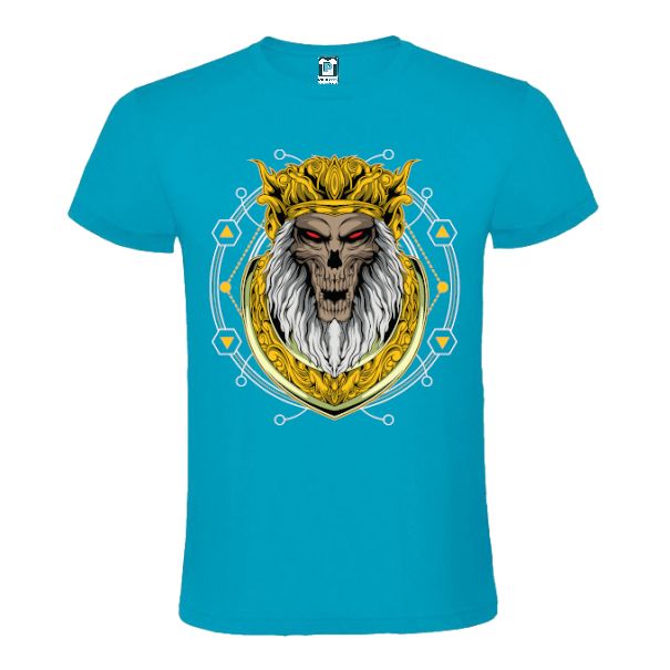Regele apocaliptic venit din lumea de dincolo însoțit de simboluri geometrice satanice este tema noastră pentru acest tricou de bărbați. Tricou bărbați - Regele apocaliptic