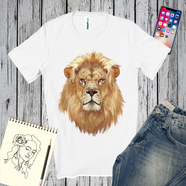 Tricou bărbați - Portret de leu