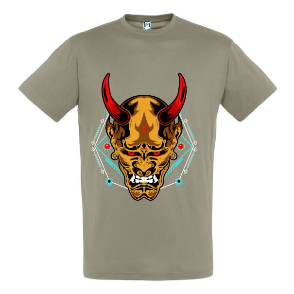 Tricou bărbați - Diavol cu simboluri geometrice