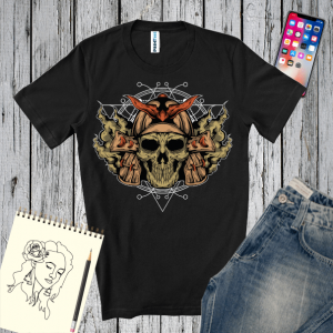 Tricou bărbați - Craniu de samurai