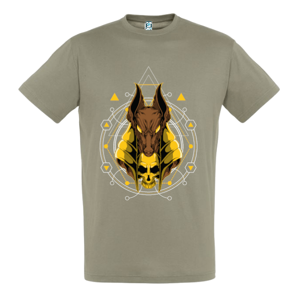 Tricou bărbați - Anubis cu craniu auriu