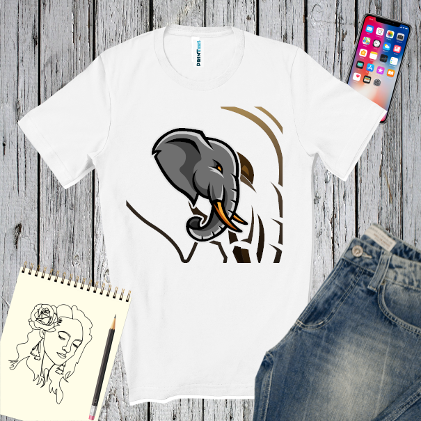 Tricou bărbați - Profil de elefant