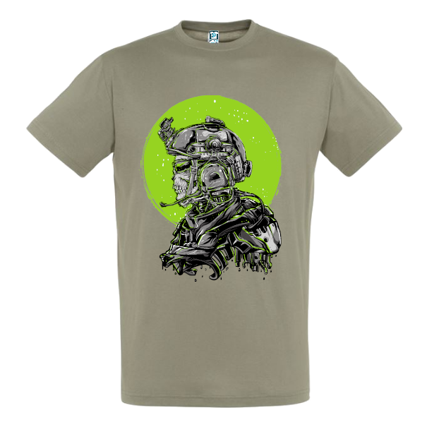 Tricou de bărbați - Green Skull Soldier