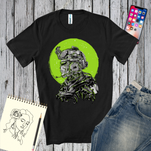 Tricou de bărbați - Green Skull Soldier
