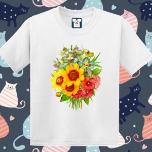 Tricou copii - Buchet cu floarea soarelui