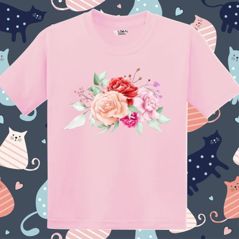 Tricou copii - Acuarelă cu trandafiri