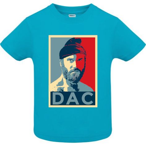 Tricou din bumbac pentru copii imprimat cu grafică inspirată din lucrarea lui Shepard Fairey, Obama „Hope” poster dar cu o imagine și un mesaj diferit „DAC” Tricou copii - Dac Hope