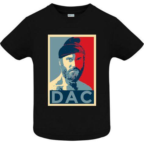 Tricou din bumbac pentru copii imprimat cu grafică inspirată din lucrarea lui Shepard Fairey, Obama „Hope” poster dar cu o imagine și un mesaj diferit „DAC” Tricou copii - Dac Hope