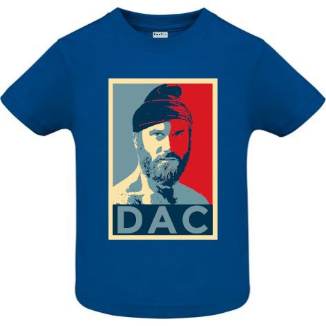 Tricou din bumbac pentru copii imprimat cu grafică inspirată din lucrarea lui Shepard Fairey, Obama „Hope” poster dar cu o imagine și un mesaj diferit „DAC” Tricou copii - Dac Hope