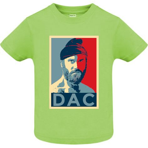 Tricou din bumbac pentru copii imprimat cu grafică inspirată din lucrarea lui Shepard Fairey, Obama „Hope” poster dar cu o imagine și un mesaj diferit „DAC” Tricou copii - Dac Hope