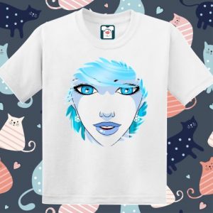 Tricou copii - Fata cu păr albastru