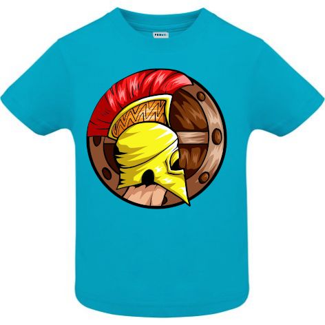 Tricou copii - Spartan cu casca galbenă