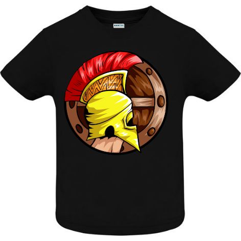 Tricou copii - Spartan cu casca galbenă