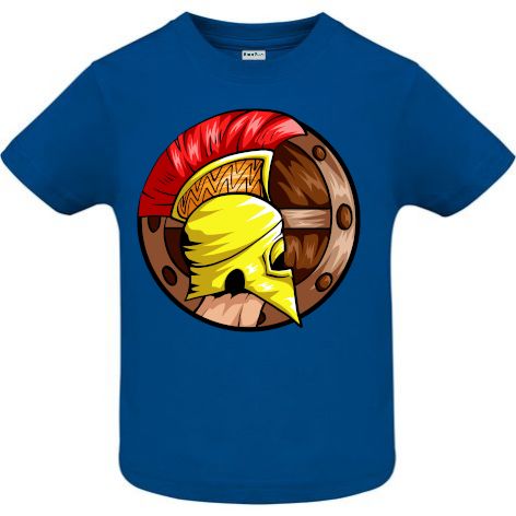 Tricou copii - Spartan cu casca galbenă