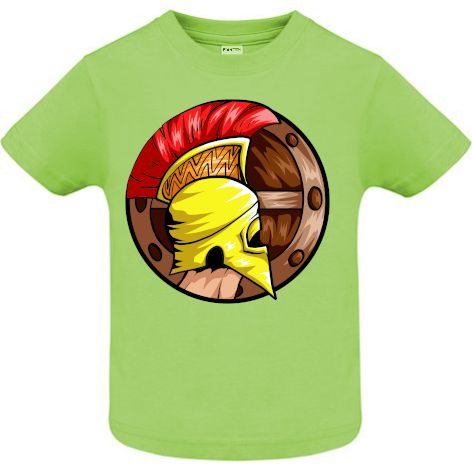 Tricou copii - Spartan cu casca galbenă