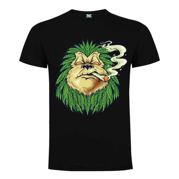 Nu încurajăm consumul de verde, încurajăm doar purtatul pe tricou, cum este acest tricou de bărbați imprimat cu o maimuța fumând. Tricou bărbați - Maimuța de verde