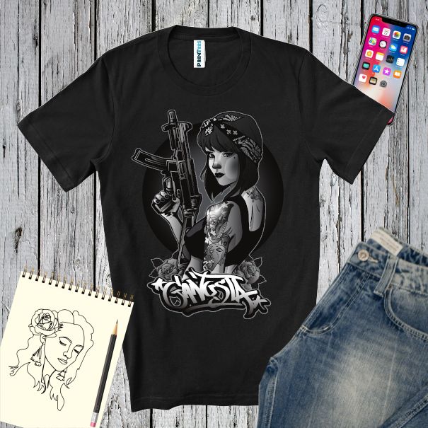 Tricou bărbat - Gangsta Girl