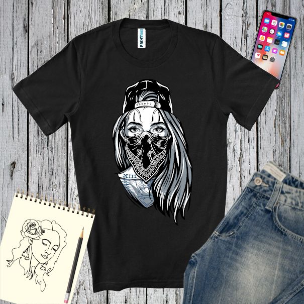 Tricou bărbat - Vintage Gangsta Girl