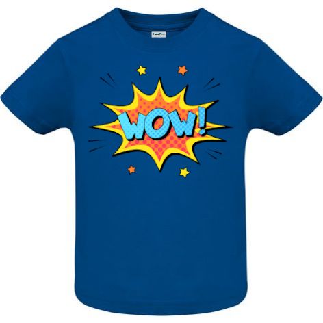 Tricou copii - Comic Wow!, 100% bumbac diverse culori, imprimat digital cu o exclamație desprinsă din benzile desenate. Tricou copii - Comic Wow!