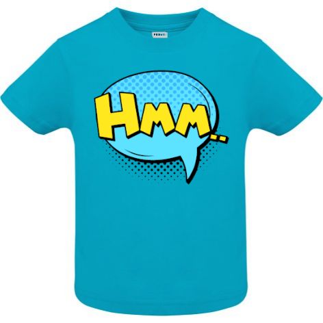 Tricou copii - Comic Hmm, 100% bumbac diverse culori, imprimat digital cu o exclamație desprinsă din benzile desenate. Tricou copii - Comic Hmm