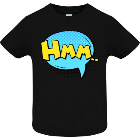 Tricou copii - Comic Hmm, 100% bumbac diverse culori, imprimat digital cu o exclamație desprinsă din benzile desenate. Tricou copii - Comic Hmm