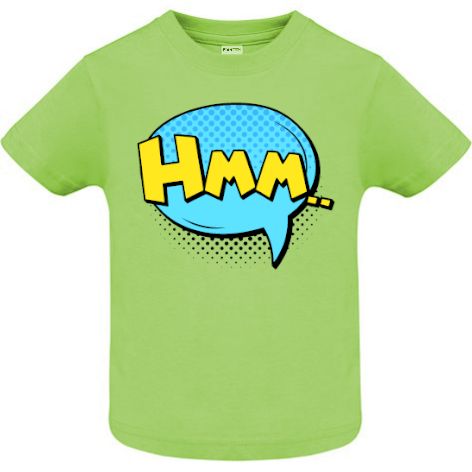 Tricou copii - Comic Hmm, 100% bumbac diverse culori, imprimat digital cu o exclamație desprinsă din benzile desenate. Tricou copii - Comic Hmm