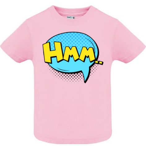 Tricou copii - Comic Hmm, 100% bumbac diverse culori, imprimat digital cu o exclamație desprinsă din benzile desenate. Tricou copii - Comic Hmm