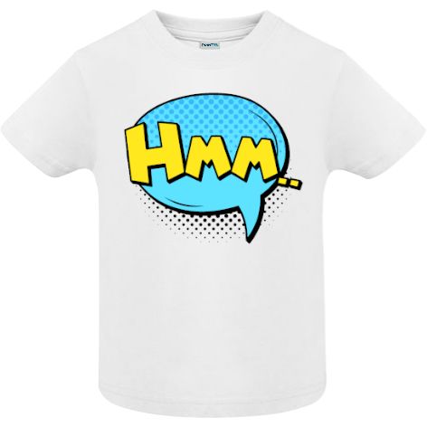 Tricou copii - Comic Hmm, 100% bumbac diverse culori, imprimat digital cu o exclamație desprinsă din benzile desenate. Tricou copii - Comic Hmm