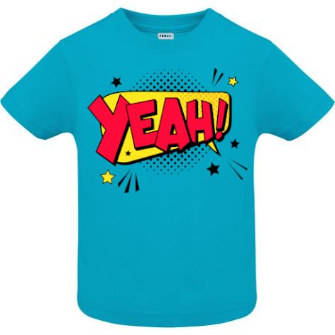 Tricou copii - Comic Yeah!, 100% bumbac diverse culori, imprimat digital cu o exclamație desprinsă din benzile desenate. Tricou copii - Comic Yeah!