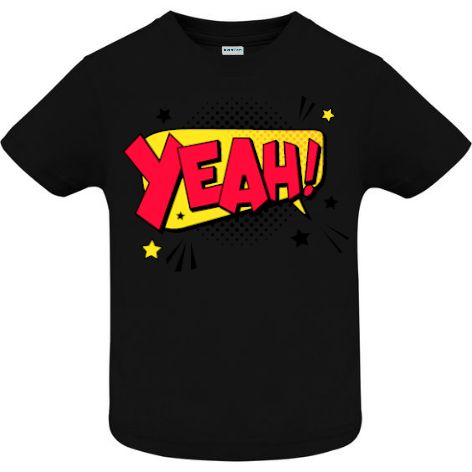 Tricou copii - Comic Yeah!, 100% bumbac diverse culori, imprimat digital cu o exclamație desprinsă din benzile desenate. Tricou copii - Comic Yeah!