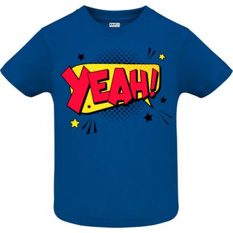 Tricou copii - Comic Yeah!, 100% bumbac diverse culori, imprimat digital cu o exclamație desprinsă din benzile desenate. Tricou copii - Comic Yeah!
