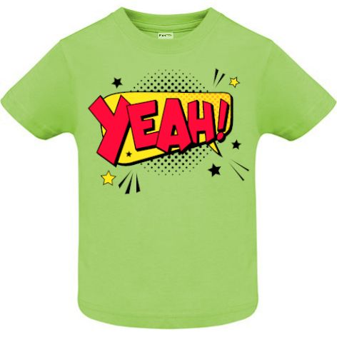 Tricou copii - Comic Yeah!, 100% bumbac diverse culori, imprimat digital cu o exclamație desprinsă din benzile desenate. Tricou copii - Comic Yeah!