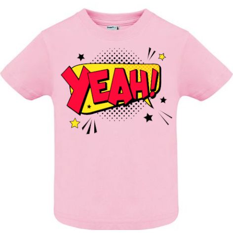 Tricou copii - Comic Yeah!, 100% bumbac diverse culori, imprimat digital cu o exclamație desprinsă din benzile desenate. Tricou copii - Comic Yeah!