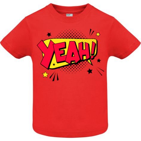 Tricou copii - Comic Yeah!, 100% bumbac diverse culori, imprimat digital cu o exclamație desprinsă din benzile desenate. Tricou copii - Comic Yeah!
